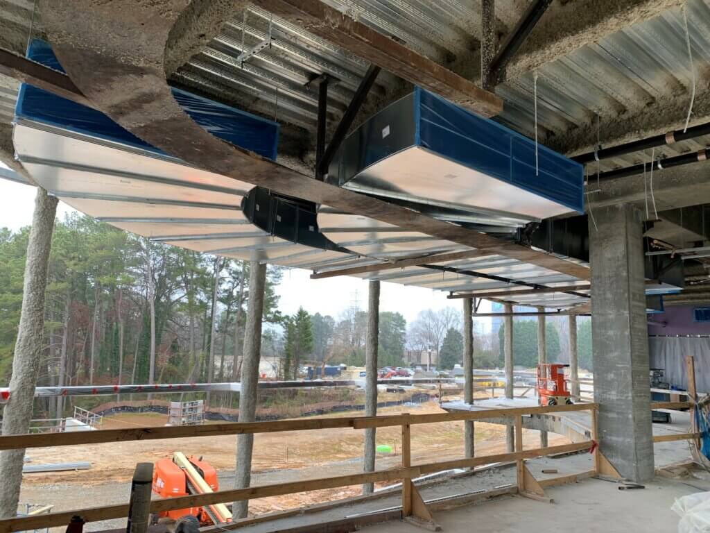 duct installation at Emory